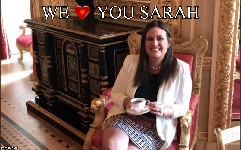 Thank You Sarah For Your Great Job |  WE      YOU SARAH | image tagged in memes,sarah huckabee sanders,white house press secretary | made w/ Imgflip meme maker