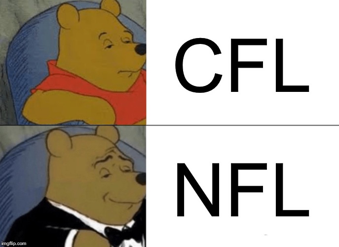 Football.  You know what I mean? | CFL; NFL | image tagged in memes,tuxedo winnie the pooh,football,nfl,x x everywhere,matrix morpheus | made w/ Imgflip meme maker