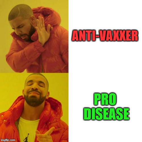 Drake Blank | ANTI-VAXXER; PRO DISEASE | image tagged in drake blank | made w/ Imgflip meme maker