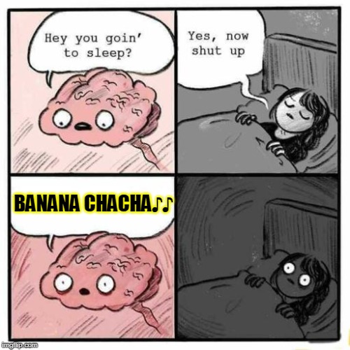 Hey you going to sleep? | BANANA CHACHA♪♪ | image tagged in hey you going to sleep | made w/ Imgflip meme maker
