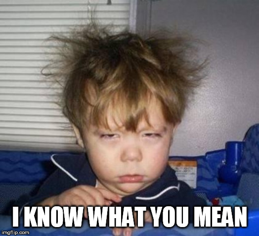 Bed Head Fred | I KNOW WHAT YOU MEAN | image tagged in bed head fred | made w/ Imgflip meme maker