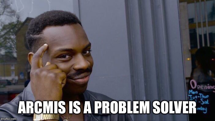 Roll Safe Think About It Meme | ARCMIS IS A PROBLEM SOLVER | image tagged in memes,roll safe think about it | made w/ Imgflip meme maker