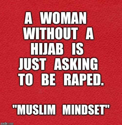 image tagged in hijab,muslim,rape | made w/ Imgflip meme maker