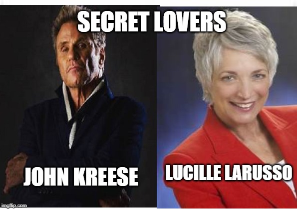 SECRET LOVERS 2 |  SECRET LOVERS; LUCILLE LARUSSO; JOHN KREESE | image tagged in cobra kai,karate kid,john kreese | made w/ Imgflip meme maker