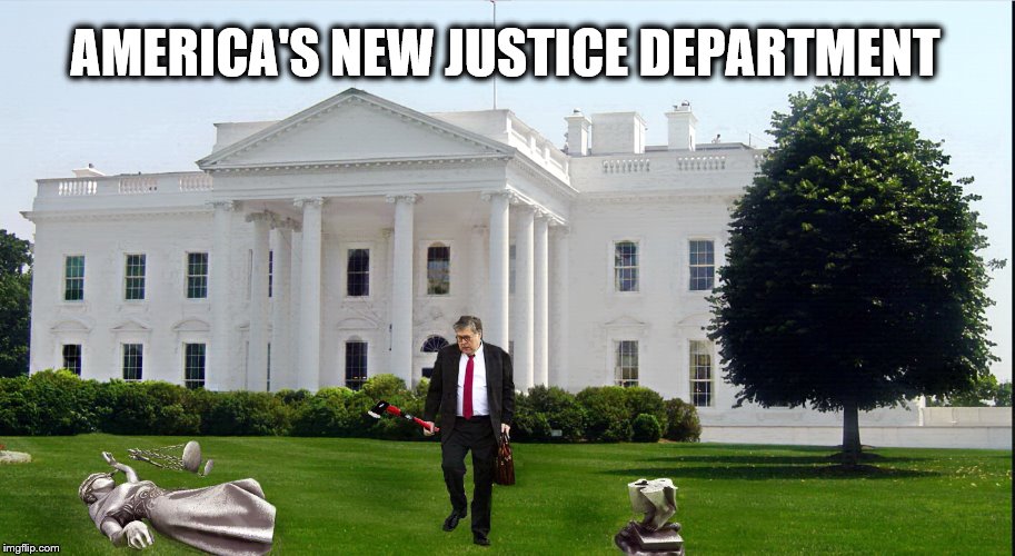 A country of Laws? | AMERICA'S NEW JUSTICE DEPARTMENT | image tagged in lady justice,and justice for all,donald trump,crooked,law enforcement | made w/ Imgflip meme maker