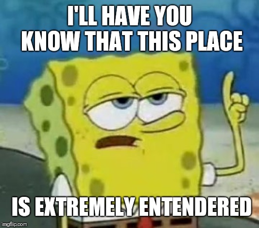 I'll Have You Know Spongebob Meme | I'LL HAVE YOU KNOW THAT THIS PLACE IS EXTREMELY ENTENDERED | image tagged in memes,ill have you know spongebob | made w/ Imgflip meme maker