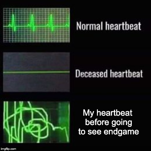 heartbeat rate | My heartbeat before going to see endgame | image tagged in heartbeat rate | made w/ Imgflip meme maker