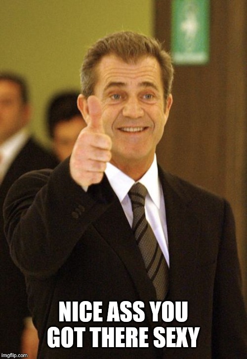 Mel Gibson Approves | NICE ASS YOU GOT THERE SEXY | image tagged in mel gibson approves | made w/ Imgflip meme maker