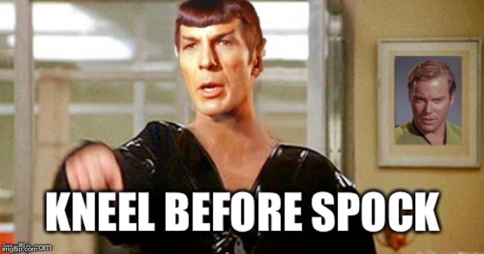 Kneel before spock | image tagged in kneel before spock | made w/ Imgflip meme maker