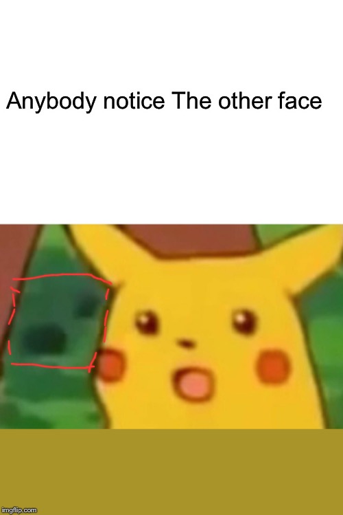 Surprised Pikachu Meme | Anybody notice The other face | image tagged in memes,surprised pikachu | made w/ Imgflip meme maker