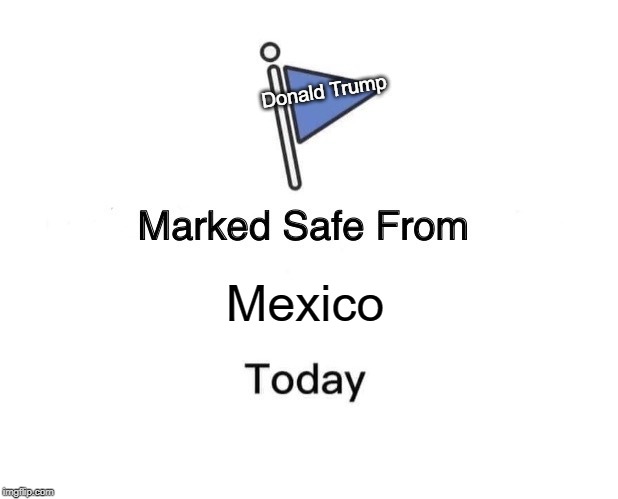 Marked Safe From | Donald Trump; Mexico | image tagged in memes,marked safe from | made w/ Imgflip meme maker