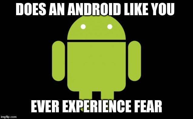 Android | DOES AN ANDROID LIKE YOU; EVER EXPERIENCE FEAR | image tagged in android | made w/ Imgflip meme maker