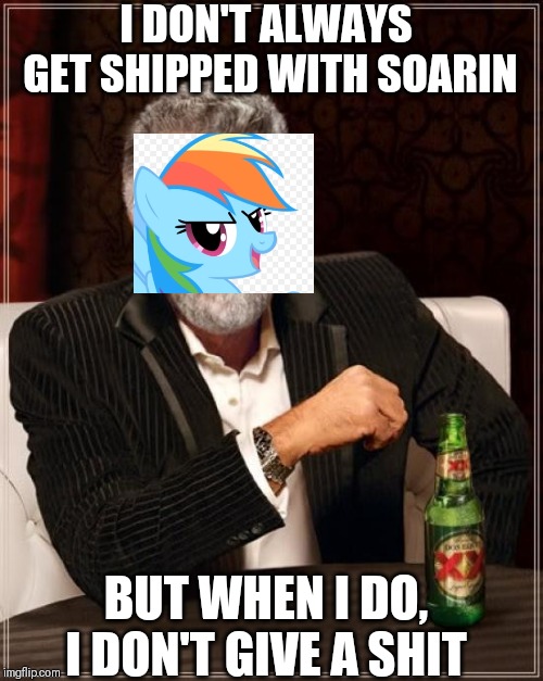 The Most Interesting Man In The World | I DON'T ALWAYS GET SHIPPED WITH SOARIN; BUT WHEN I DO, I DON'T GIVE A SHIT | image tagged in memes,the most interesting man in the world | made w/ Imgflip meme maker