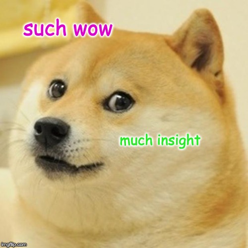 Doge Meme | such wow; much insight | image tagged in memes,doge | made w/ Imgflip meme maker