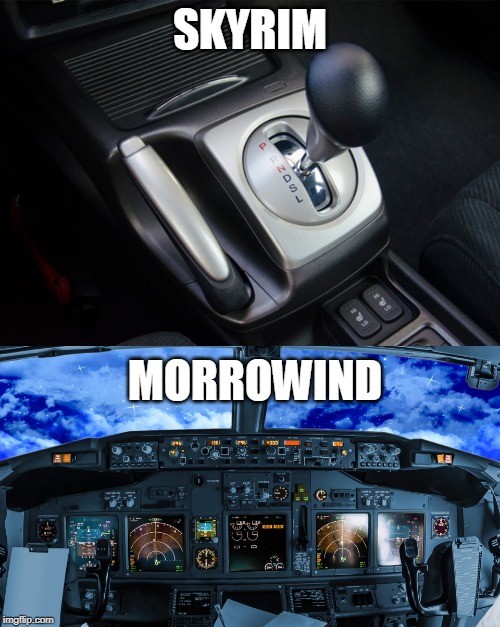 Skyrim vs Morrowind | SKYRIM; MORROWIND | image tagged in skyrim,morrowind,video games,rpg | made w/ Imgflip meme maker