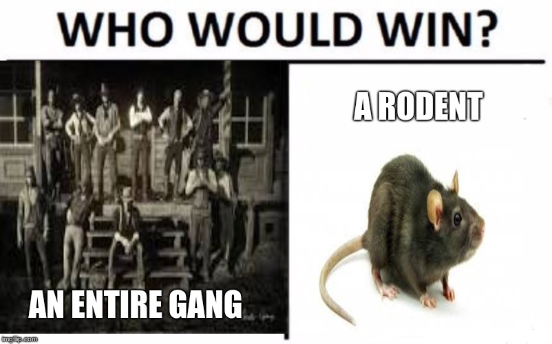 rat | A RODENT; AN ENTIRE GANG | image tagged in revolver | made w/ Imgflip meme maker