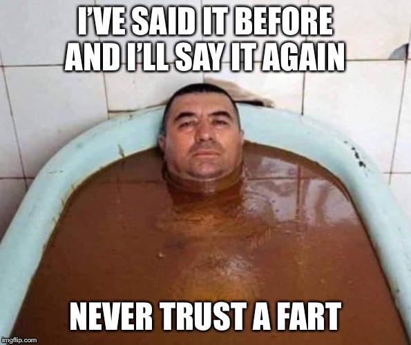 I’VE SAID IT BEFORE AND I’LL SAY IT AGAIN; NEVER TRUST A FART | image tagged in fart,poop,funny | made w/ Imgflip meme maker