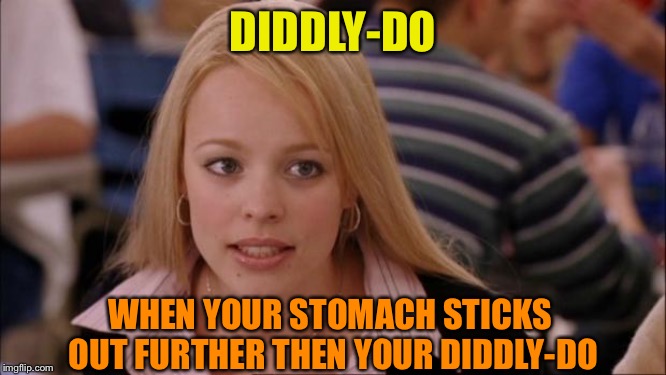Its Not Going To Happen Meme | DIDDLY-DO; WHEN YOUR STOMACH STICKS OUT FURTHER THEN YOUR DIDDLY-DO | image tagged in memes,its not going to happen | made w/ Imgflip meme maker