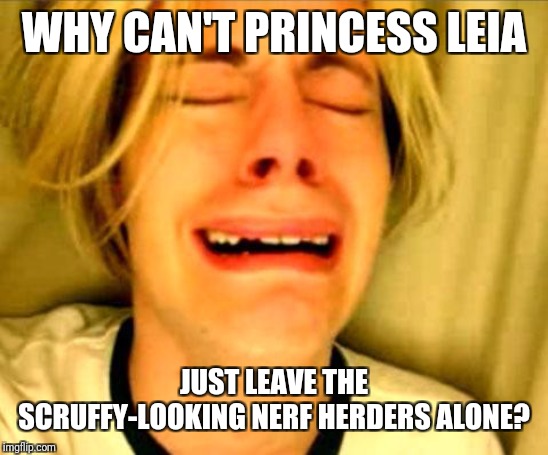 Leave Britney Alone | WHY CAN'T PRINCESS LEIA JUST LEAVE THE SCRUFFY-LOOKING NERF HERDERS ALONE? | image tagged in leave britney alone | made w/ Imgflip meme maker