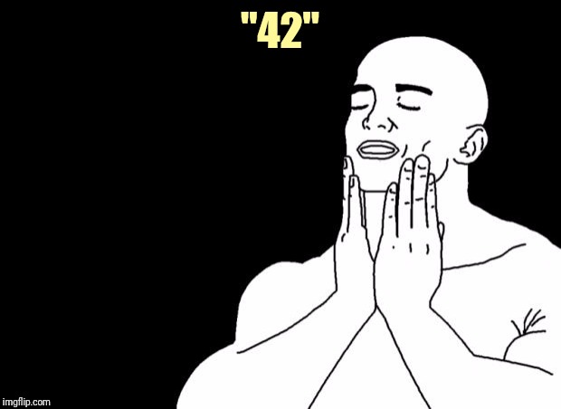 Smooth Face | "42" | image tagged in smooth face | made w/ Imgflip meme maker