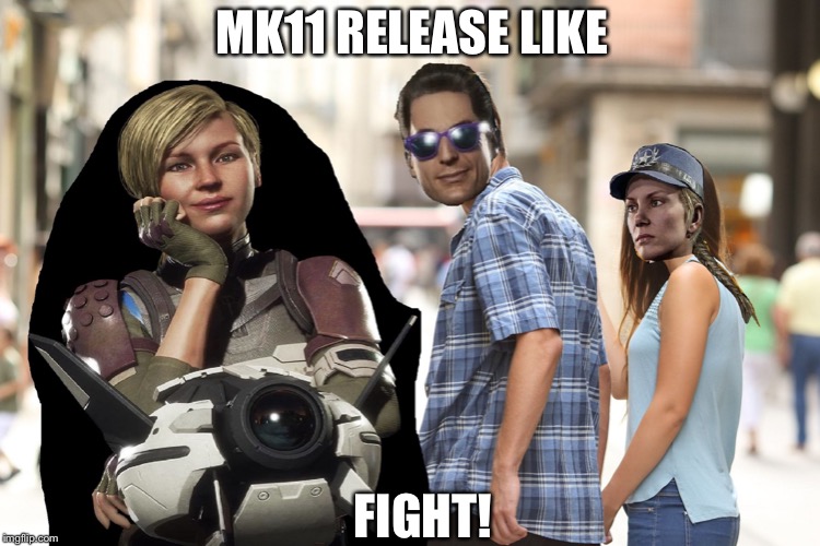 Distracted Johnny Cage | MK11 RELEASE LIKE; FIGHT! | image tagged in distracted boyfriend mk11 edition,mortal kombat | made w/ Imgflip meme maker