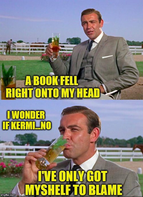 Maybe Kermit's breaking him down subtly | I WONDER IF KERMI...NO | image tagged in sean connery  kermit,war,books,falling down,sean connery,hurt | made w/ Imgflip meme maker