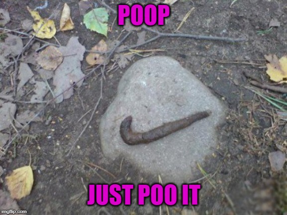 Git R Done!!! | POOP; JUST POO IT | image tagged in dog poop,memes,nike,just poo it,funny,product placement | made w/ Imgflip meme maker