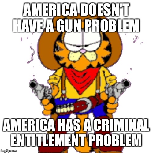 America's Gun Policy | AMERICA DOESN'T HAVE A GUN PROBLEM; AMERICA HAS A CRIMINAL ENTITLEMENT PROBLEM | image tagged in america's gun policy | made w/ Imgflip meme maker