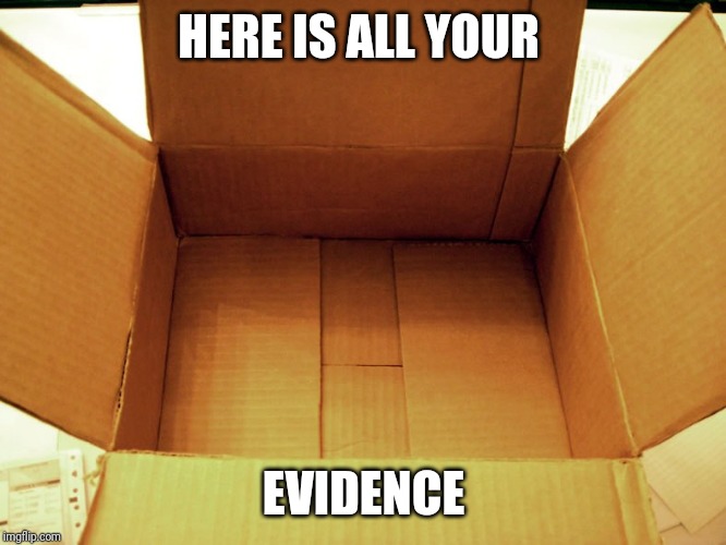 Empty Box | HERE IS ALL YOUR EVIDENCE | image tagged in empty box | made w/ Imgflip meme maker