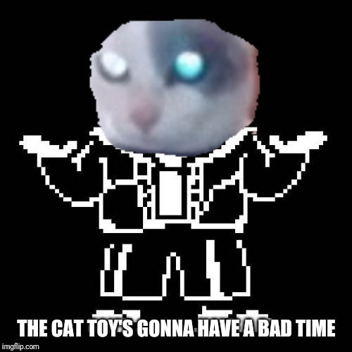 sans undertale | THE CAT TOY'S GONNA HAVE A BAD TIME | image tagged in sans undertale | made w/ Imgflip meme maker