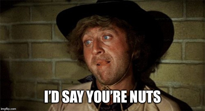 Gene Wilder | I’D SAY YOU’RE NUTS | image tagged in gene wilder | made w/ Imgflip meme maker