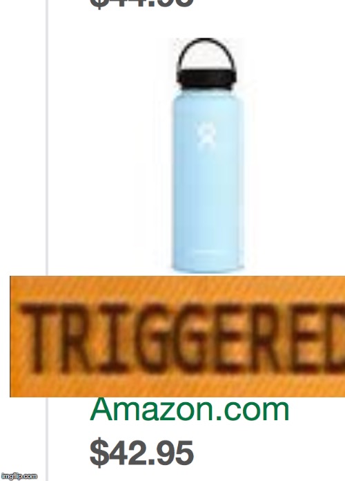 lmfao, people pay this for a water bottle | image tagged in triggered | made w/ Imgflip meme maker