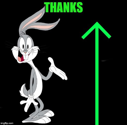 upvote rabbit | THANKS | image tagged in upvote rabbit | made w/ Imgflip meme maker
