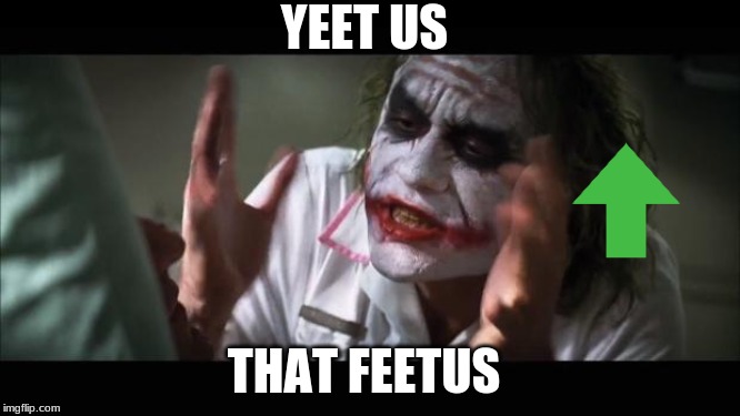 And everybody loses their minds | YEET US; THAT FEETUS | image tagged in memes,and everybody loses their minds | made w/ Imgflip meme maker