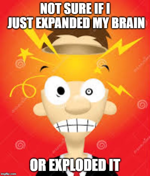 NOT SURE IF I JUST EXPANDED MY BRAIN; OR EXPLODED IT | image tagged in school | made w/ Imgflip meme maker