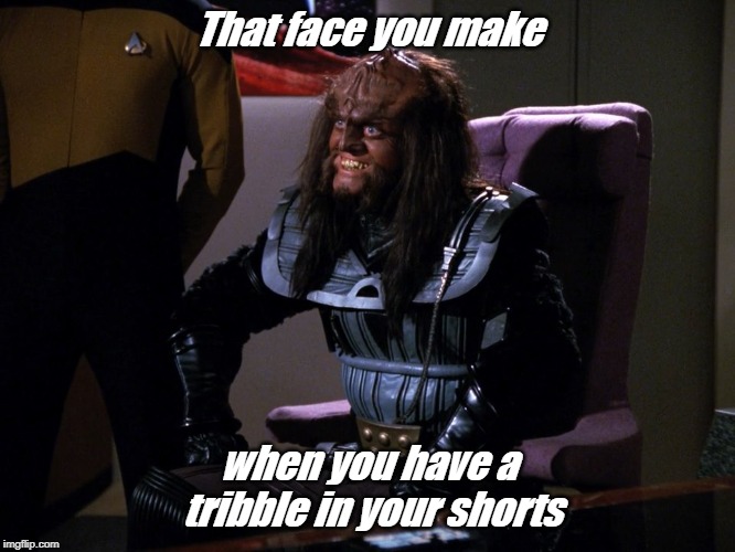 Gowron | That face you make; when you have a tribble in your shorts | image tagged in gowron | made w/ Imgflip meme maker