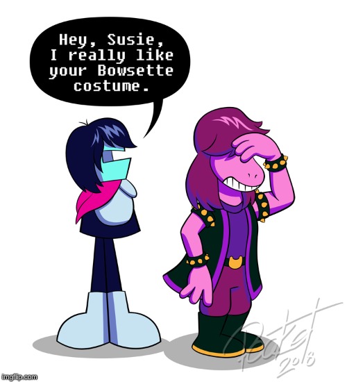 Susie's Bowsette Costume | image tagged in susie,deltarune | made w/ Imgflip meme maker