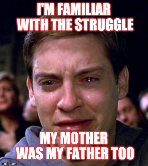 Jroc113 | I'M FAMILIAR WITH THE STRUGGLE; MY MOTHER WAS MY FATHER TOO | image tagged in the struggle | made w/ Imgflip meme maker