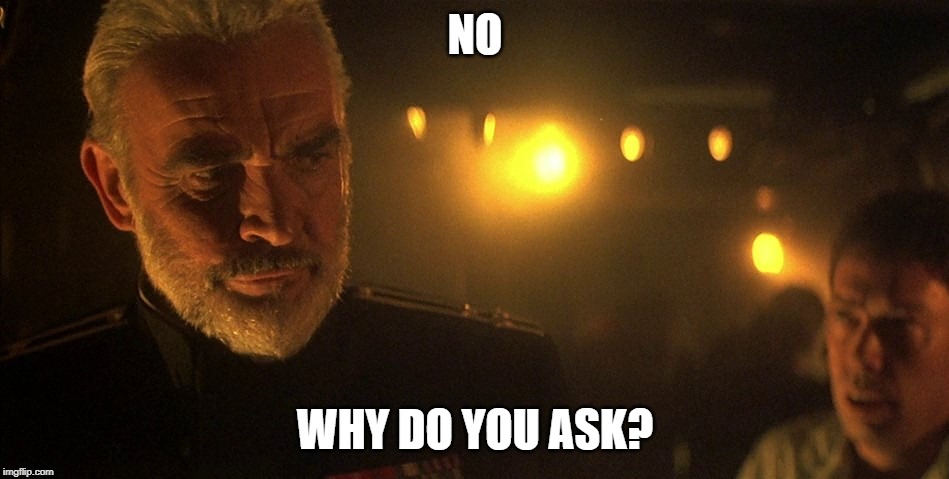 NO; WHY DO YOU ASK? | made w/ Imgflip meme maker