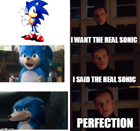 Everyday we stray further from God | I WANT THE REAL SONIC; I SAID THE REAL SONIC; PERFECTION | image tagged in perfection,sonic the hedgehog | made w/ Imgflip meme maker
