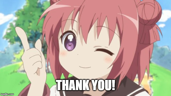 Happy Anime Girl | THANK YOU! | image tagged in happy anime girl | made w/ Imgflip meme maker