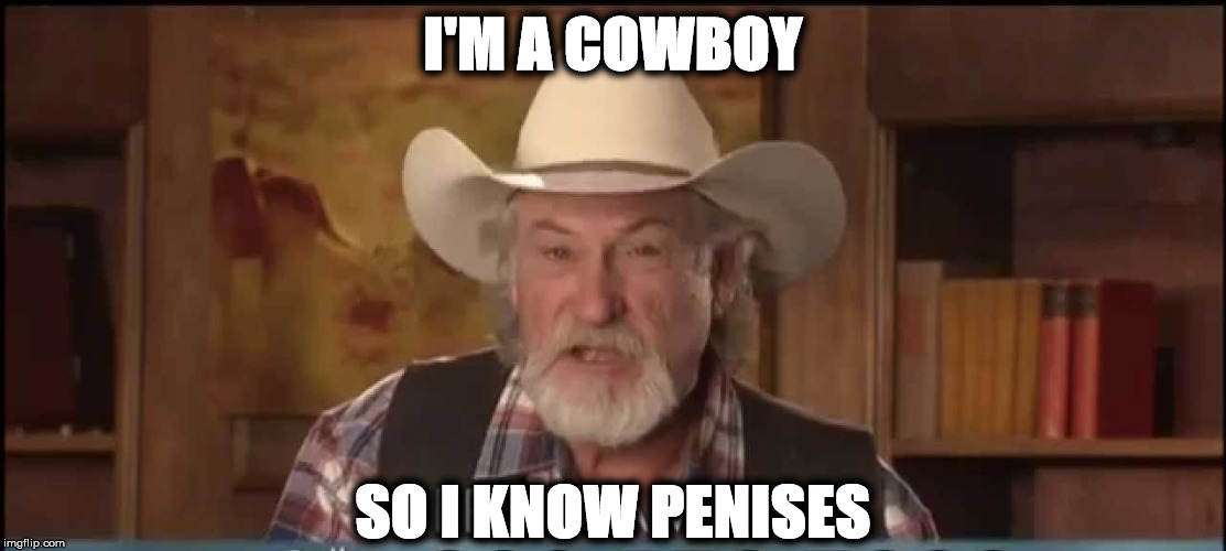 I'M A COWBOY; SO I KNOW PENISES | made w/ Imgflip meme maker