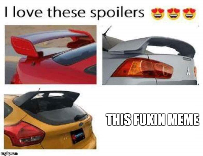 I love these spoilers | THIS FUKIN MEME | image tagged in i love these spoilers | made w/ Imgflip meme maker