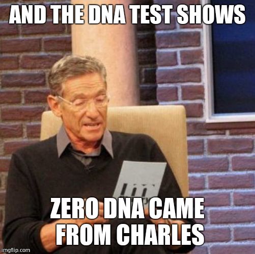 Maury Lie Detector Meme | AND THE DNA TEST SHOWS ZERO DNA CAME FROM CHARLES | image tagged in memes,maury lie detector | made w/ Imgflip meme maker