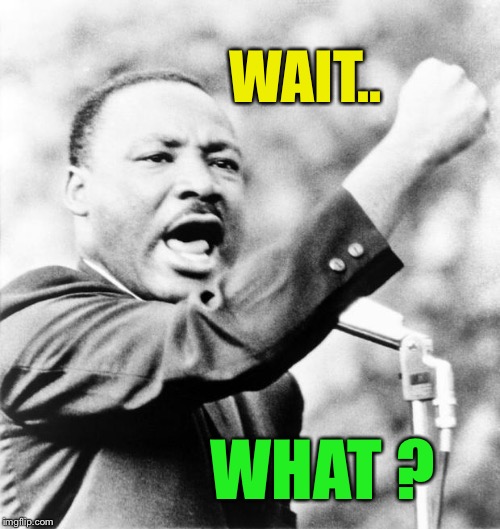 Martin Luther King Jr. | WAIT.. WHAT ? | image tagged in martin luther king jr | made w/ Imgflip meme maker