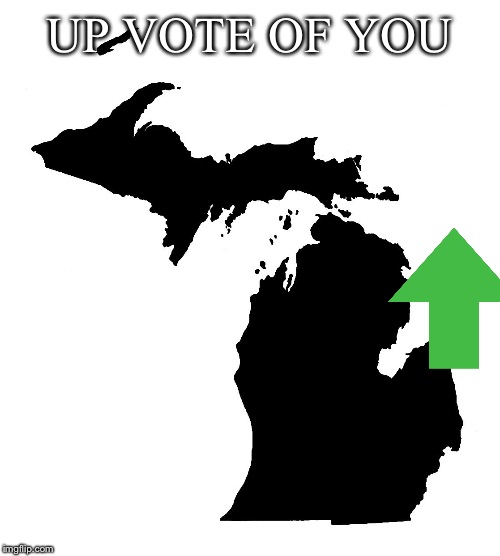 State of Michigan | UP VOTE OF YOU | image tagged in state of michigan | made w/ Imgflip meme maker