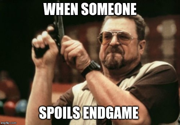 Am I The Only One Around Here | WHEN SOMEONE; SPOILS ENDGAME | image tagged in memes,am i the only one around here | made w/ Imgflip meme maker