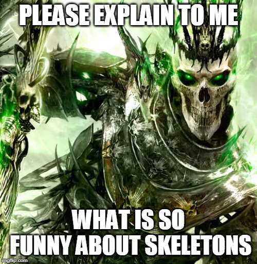 PLEASE EXPLAIN TO ME; WHAT IS SO FUNNY ABOUT SKELETONS | made w/ Imgflip meme maker