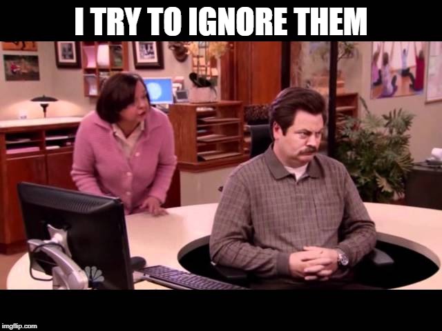 Your being ignored | I TRY TO IGNORE THEM | image tagged in your being ignored | made w/ Imgflip meme maker