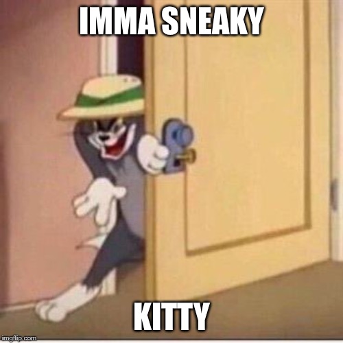Sneaky tom | IMMA SNEAKY KITTY | image tagged in sneaky tom | made w/ Imgflip meme maker